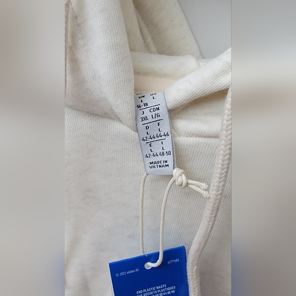 Adidas Originals Women's Small Logo Pullover Hoodie / Wonder White, Large - Picture 8 of 9